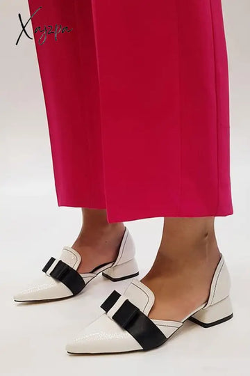 Xajzpa - Bow Pointed Flats 35 / White Heels